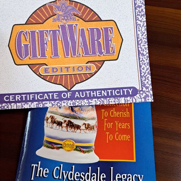 BUDWEISER 2000 Holiday STEIN Beer MUG "Holiday in the Mountains" in Box COA - Picture 8 of 13